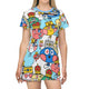 SKY COMMANDER CHIP Blue All Over Print T-Shirt Dress - The HAYZE Brand